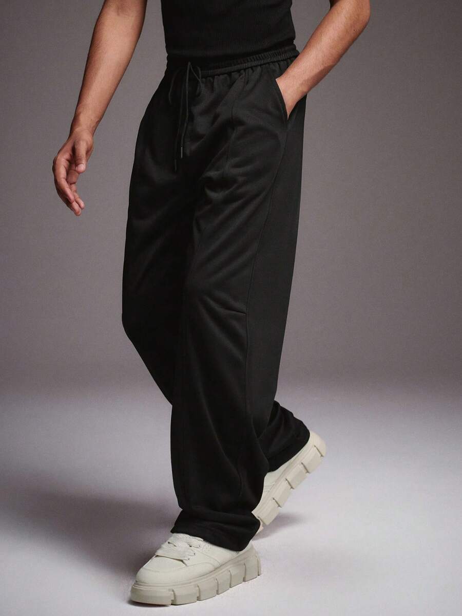 STYNVO Plus Size Men's Drawstring Waist Pockets Casual Loose Fit Sweatpants, Versatile For Daily Wear - Black - View 1