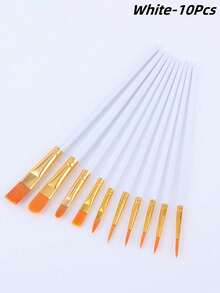 10pcs Artist Brush Set - Suitable For Acrylic, Oil, Watercolor, Face, Nail Art, Detail Painting And Rock Painting,Durable, Ease Of Use, Giftable, Versatile, Back To School,School Supplies - Multicolor - View 22