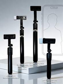 Teckwe 170cm/67-Inch Retractable Aluminum Selfie Stick Tripod With Fill Light And Wireless Remote, Compatible With IPhone/Android Smartphones-Ideal For Travel, Vlogging, Live Streaming, And Outdoor Photography. A Retractable, Portable Mount Designed For Bloggers And Travelers To Capture -Worthy Shots Anytime, Anywhere! A Top-Selling Item! - Multicolor - View 8