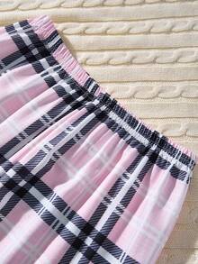 SHEIN Plaid Print Lapel Cardigan Women's Pajamas Set, Long Sleeve Top And Pants - Multicolor - View 7