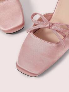CUCCOO DOLLMOD Ljusrosa söta rosett Baotou halva tofflor för damer - Rosa - Visa 5
