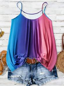 Linhara Áo camisole cỡ lớn in họa tiết ombre dáng thường ngày - Nhiều màu - Xem 1
