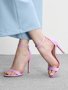 CUCCOO BIZCHIC 女士交叉镶钻细高跟踝带凉鞋，魅力玻璃踝带凉鞋，适合夏季毕业舞会、度假、返校、大学生等场合，优雅百搭，商务休闲，春假、复活节、圣诞节等场合皆宜。 - 淺紫 - 查看 4