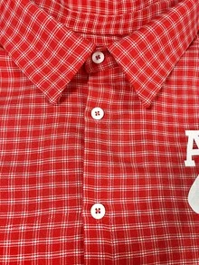 Manfinity Dauomo Casual Fashion Men's Letter & Plaid Short Sleeve Single-Breasted Shirt - Red - View 5