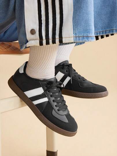 CUCCOO EASI Dexun Shoes For Women 2026 Spring And Summer New Color Matching Lace-Up Retro Casual Sports White Shoes Christmas