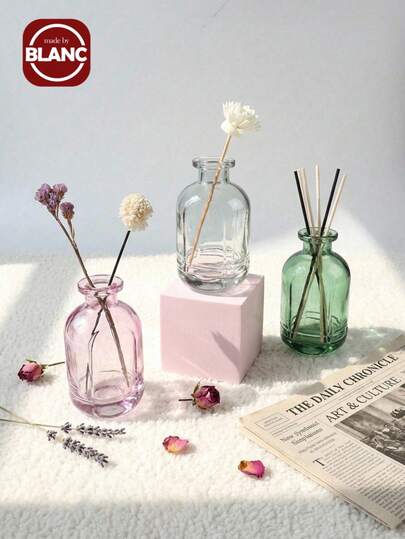 Madebyblanc 1pc Premium Glass Vase, Versatile As Reed Diffuser Bottle & Decorative Ornament, Ideal For Home Living Room, Entryway, Bedroom, Bathroom & Office, Perfect For Aromatherapy Display & Gift-Giving
