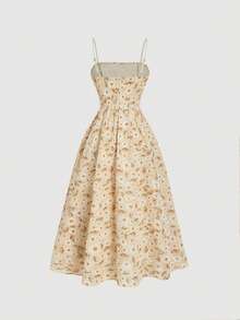 SHEIN MOD 复古刺绣雪纺度假中长吊带裙 - 彩色 - 查看 5