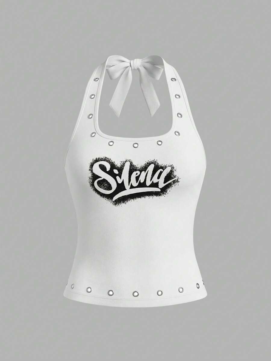 Rina Fox 女士露背吊带背心 - 白色 - 查看 1