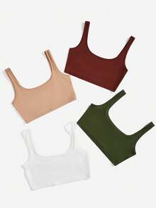 SHEIN BASICS Women's Streetwear Sexy Basic Camisole Top - Coffee Brown - View 6