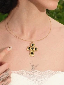 Glisma Women Pendant Necklaces,Outfits,Old Money,Metallic/Texture,Gemstone,For Mom/Women/Girl/Mother,Premium,Vintage,Classyoutfits,Old Money,Metallic/Texture,Gemstone,For Mom/Women/Girl/Mother,Premium,Vintage,Classy,Gold,Easter,Travel/Beach/Vocation,Boho,Grunge - Gold - View 1