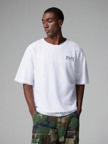 STYNVO 男士字母图案圆领休闲宽松T恤 - 白色 - 查看 2