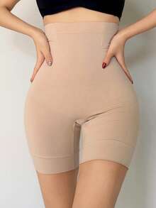 DAZY Leggings moldeadores de cintura alta de unicolor sin costuras, ropa interior moldeadora para mujer para primavera y verano - Albaricoque - Ver 6