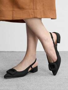 CUCCOO BIZCHIC Giày lười nữ mũi nhọn, màu trơn, thoải mái, đế bằng, thích hợp cho mùa xuân, lễ Phục sinh và Giáng sinh. - Đen tinh khiết - Xem 5