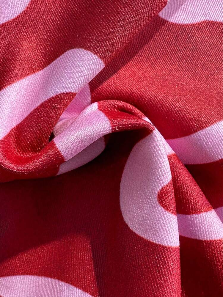 Swim Vcay Dames bikini set met bladprint - Roze - Bekijken 7