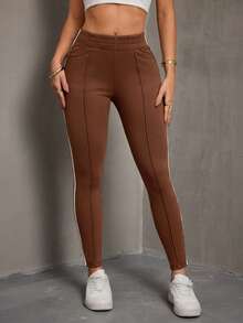 Jeanoix Women's Casual Minimalist Style Stretchy Skinny Jeans Summer - Brown - View 6