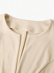 Ellevyn Women's Mesh Backless Tie-Up Elegant Romantic Sexy Date Dress, Evening Cocktail Party Dress, Wedding Guest Dress, Holiday Vacation Dress, Girls' Night Out, Clubwear, Dinner Date Outfit Sequin Dress,Women's Mesh Romantic Elegant Sequin Waist Fitted Sleeveless Mini Dress And 3/4 Sleeve Waist Jacket 2-Piece Set, Suitable For Cocktail Party, Wedding Guest Attire, Club Wear, Vacation - Apricot - View 5