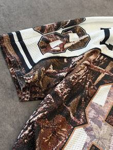 Manfinity Dauomo 休闲时尚男士V领短袖88印花夏季百搭T恤 - 綠色 - 查看 3