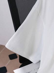 SHEIN X Care Bears Men's Minimalist Printed Round Neck Short Sleeve T-Shirt - White - View 4