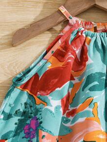 SHEIN Đầm chiffon họa tiết hoa nhí không tay cho bé gái - Nhiều màu - Xem 5