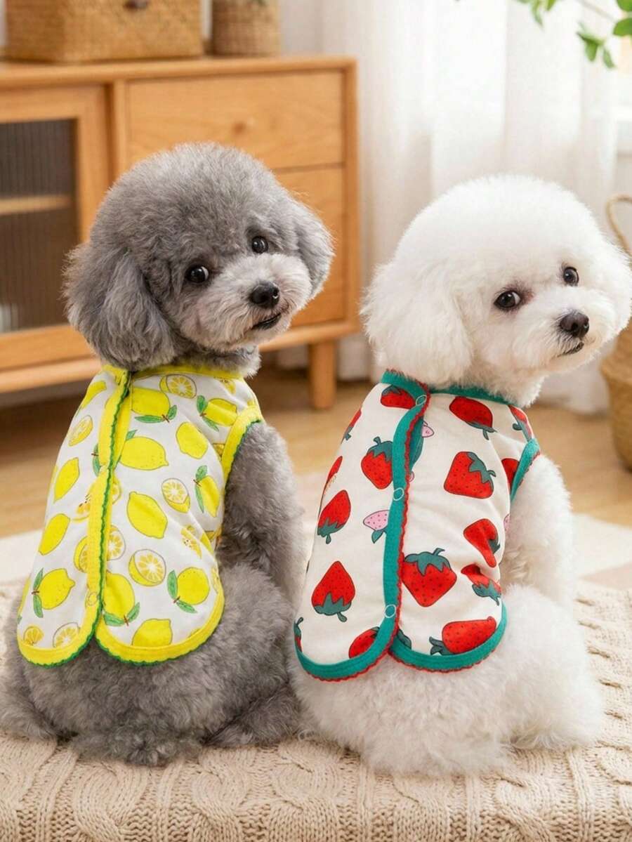 PETSIN 宠物春季新款狗狗服装 动物用品 宠物服装 狗狗背心 猫咪T恤 泰迪熊套装 小型动物服装 休闲酷炫背心 狗狗服装 猫咪服装 春夏两季新款背心 - 彩色 - 查看 1