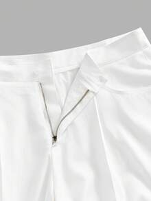 Manfinity BRENVOR Men's Animal Print Pocket Button Casual Everyday Shorts, Spring/Summer - White - View 7