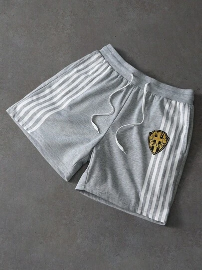 PAVTROS Men's Streetwear Popular Style Pants, Boyfriend/Husband Daily Gift, Anniversary Souvenir, Striped Print, Embroidered Gray Sweatpants