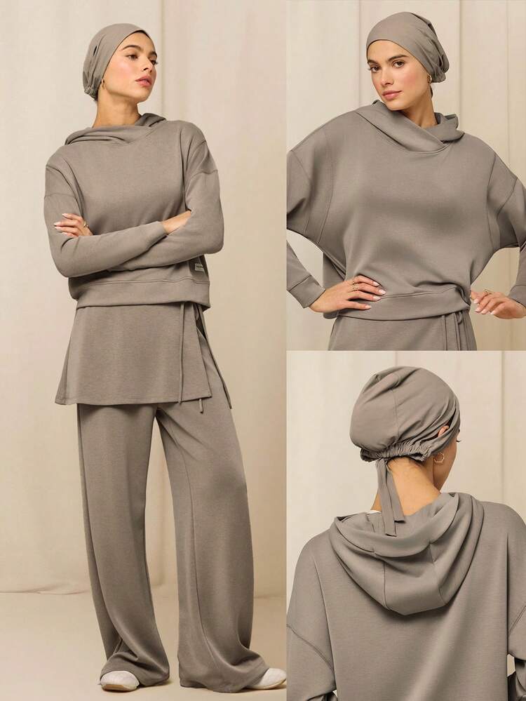 GLOWMODE X Reem Modest Glow Wherever You Go Quick-Dry Ear-Exposed Reflective Logo Adjustable Tie Head Covering Daily Casual Gym Training Wear