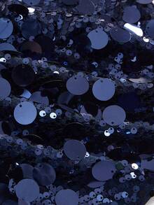 ROMWE Y2K Retro Sexy Draped Neck Beaded Crop Top For Women - Navy Blue - View 4