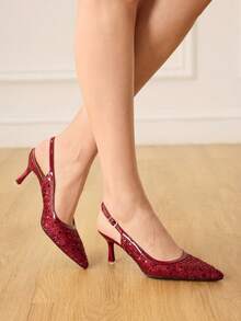 CUCCOO HITCHD Women Pumps Elegant Shoes Wedding Shoes - Burgundy - View 8