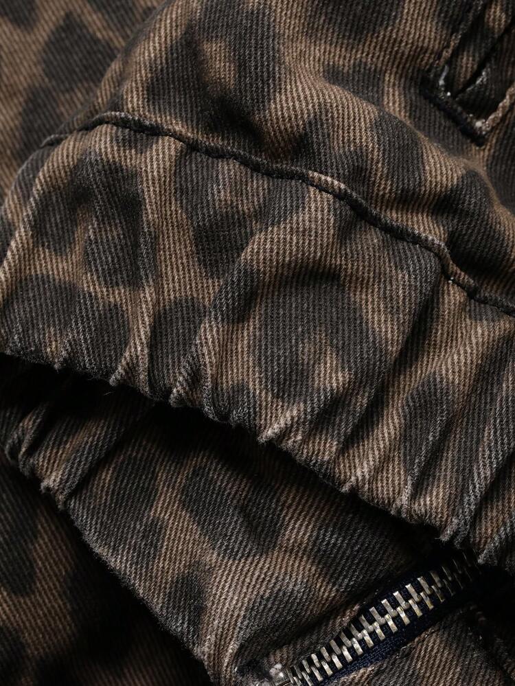 Women's Leopard Print Denim Jacket
