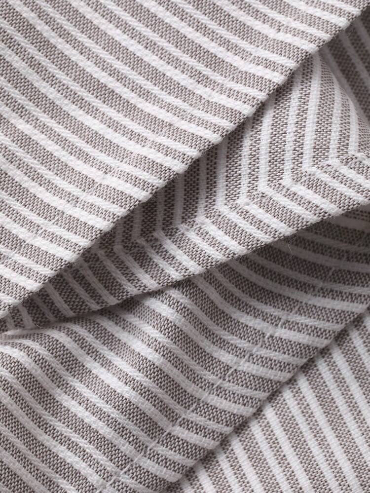 Women's Business/Casual Striped Cinched Waist Long Sleeve Shirt, Suitable For Spring And Summer