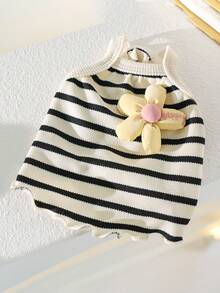 PETSIN 1pc Cat/Dog Clothes, Spring And Summer Pet Vest With Three-Dimensional Flowers, Skin-Friendly, Breathable And Comfortable Camisole - Multicolor - View 12