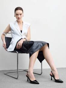 CUCCOO BIZCHIC Women Shoes Pointed Thin High Heels Black Fashion Simple Basic Daily Versatile Commute To Work Shopping Women's High Heels Shoes After Lifting Slingback Shoes Women's Shoes Spring Shoes - Black - View 6