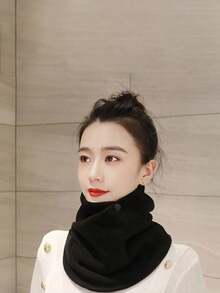 A Multi-Functional Solid-Colored Warm-Colored Scarf, Suitable For Ladies In Autumn And Winter. A Soft And Comfortable Outdoor Travel Scarf With Windproof Function, With A Small Neck Wrap Style, Suitable For Men In Autumn And Winter. A Windproof And Warm Outdoor Cycling Plush Scarf That Covers The Neck And Shoulders - Multicolor - View 12