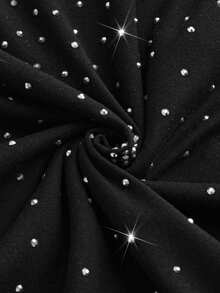 SLATEMANN 男士短袖T恤套装，黑色休闲宽松落肩短袖T恤搭配黑色短裤，饰有水钻，适合日常通勤穿着，宽松廓形，成熟街头风格，在上很受欢迎，送给男友的礼物，百搭休闲运动街头风，适合日常、通勤、返校、度假等场合，是送给男友和老公的理想礼物，情侣装 - 黑色 - 查看 8