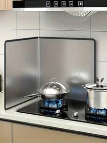 SHEIN 1 件不锈钢厨房防油溅罩 - 金属防溅保护罩 - 炉灶隔热挡板 - 不粘油挡板 - 厨房烹饪小工具 - 彩色 - 查看 9