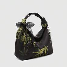 ROMWE Kawaii 女士包包 复古民族风 竹叶鸟夹 - 靛黑色 - 查看 7