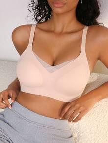 NudeFit 3-Pack Minimalist Seamless Mesh Patchwork Adhesive Bras - Multicolor - View 8