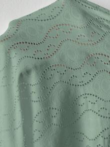 Comfylo Áo khoác cardigan dáng rộng dành cho nữ, chất liệu jacquard, kiểu dáng thường ngày, đa năng. - màu xanh lá - Xem 8