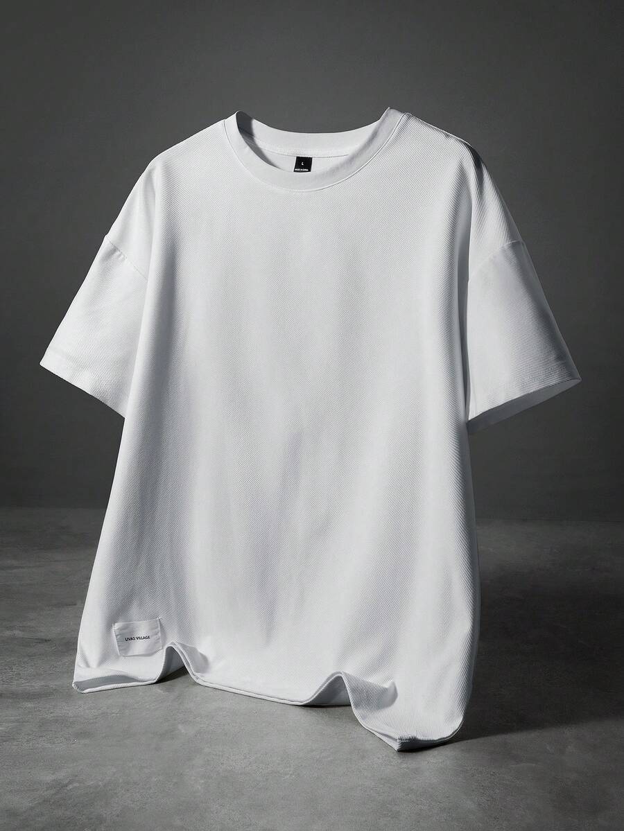 PAVTROS Men Solid Color Round Neck Plain Casual Short Sleeve T-Shirt, Boyfriend Gift - White - View 1