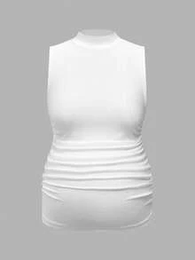 Modmama Maternity Solid Color Pleated Collar Fitted Casual Everyday Top - Multicolor - View 7