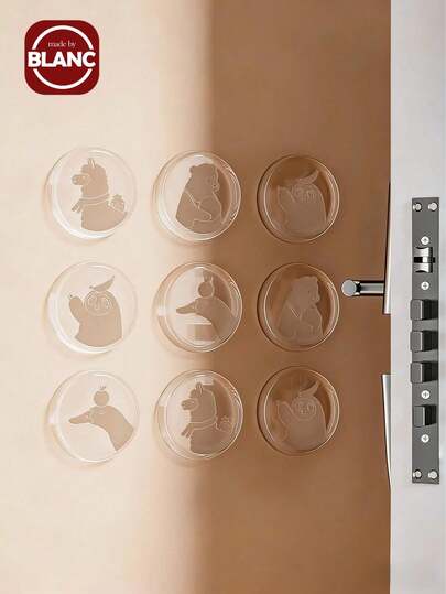 Madebyblanc 1 Peça Protetor de Maçaneta de Porta Transparente de Silicone com Padrão de Animal, Batente de Porta, para Entrada, Geladeira, Parede, Tapete Anticolisão com Amortecedor, 4 Estilos Opcionais