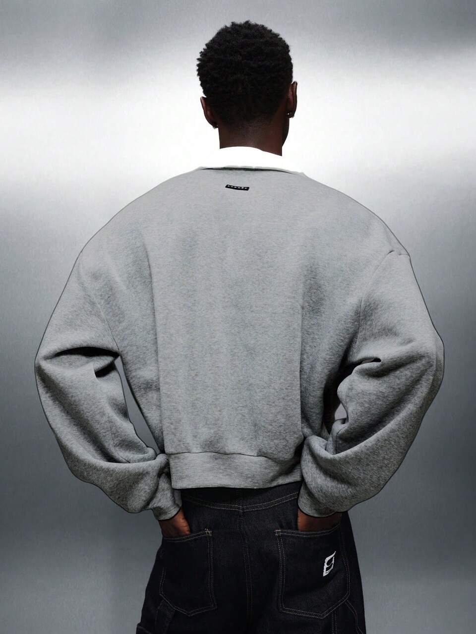 PLAYBOY X SUMWON Polo à manches longues avec col, imprimé graphique décontracté, streetwear avec détail de logo sur la poitrine, coupe régulière, printemps été