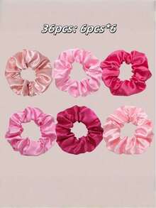 SHEIN Bộ 36/24/12/6 Dây buộc tóc/Băng đô bằng satin bóng tối giản thanh lịch phong cách Bohemian dành cho nữ, Băng đô búi tóc, Bảo vệ tóc, Bộ phụ kiện tóc satin nhiều màu thời trang như lụa, Dây buộc tóc tông hồng dành cho nữ, Phụ kiện tóc thường ngày, Phù hợp với trang phục hàng ngày, Băng đô co giãn cho tóc đuôi ngựa và các kiểu tóc khác - Nhiều màu - Xem 17