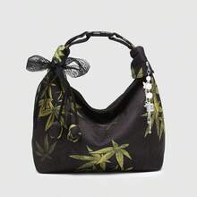 ROMWE Kawaii 女士包包 复古民族风 竹叶鸟夹 - 靛黑色 - 查看 6