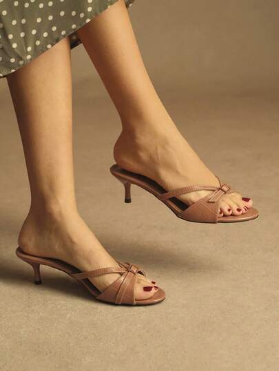 Rosivie Women's Elegant Solid Color High Heel Sandals, Summer