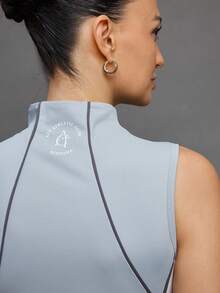 Activina Women's Casual Sports Half-Zip Sleeveless Equestrian Jacket - Grey - View 3