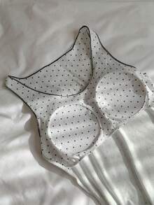 DAZY 3pcs/Set Strawberry Polka Dot Print Women Pajama Set - Grey - View 8