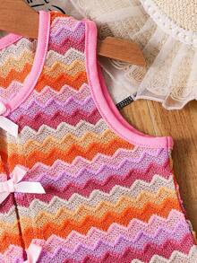 SHEIN 年轻女孩暑假休闲蝴蝶结吊带背心 - 彩色 - 查看 5