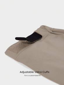 GLOWMODE Reem Modest Cooling Glow 速干防晒可调节袖口反光Logo拇指孔宽松版型袖套，适合训练、健身房、工作室和日常运动穿着 - 卡其色 - 查看 3